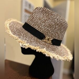 Rialto Stylish Brown Straw Hat with Black Band